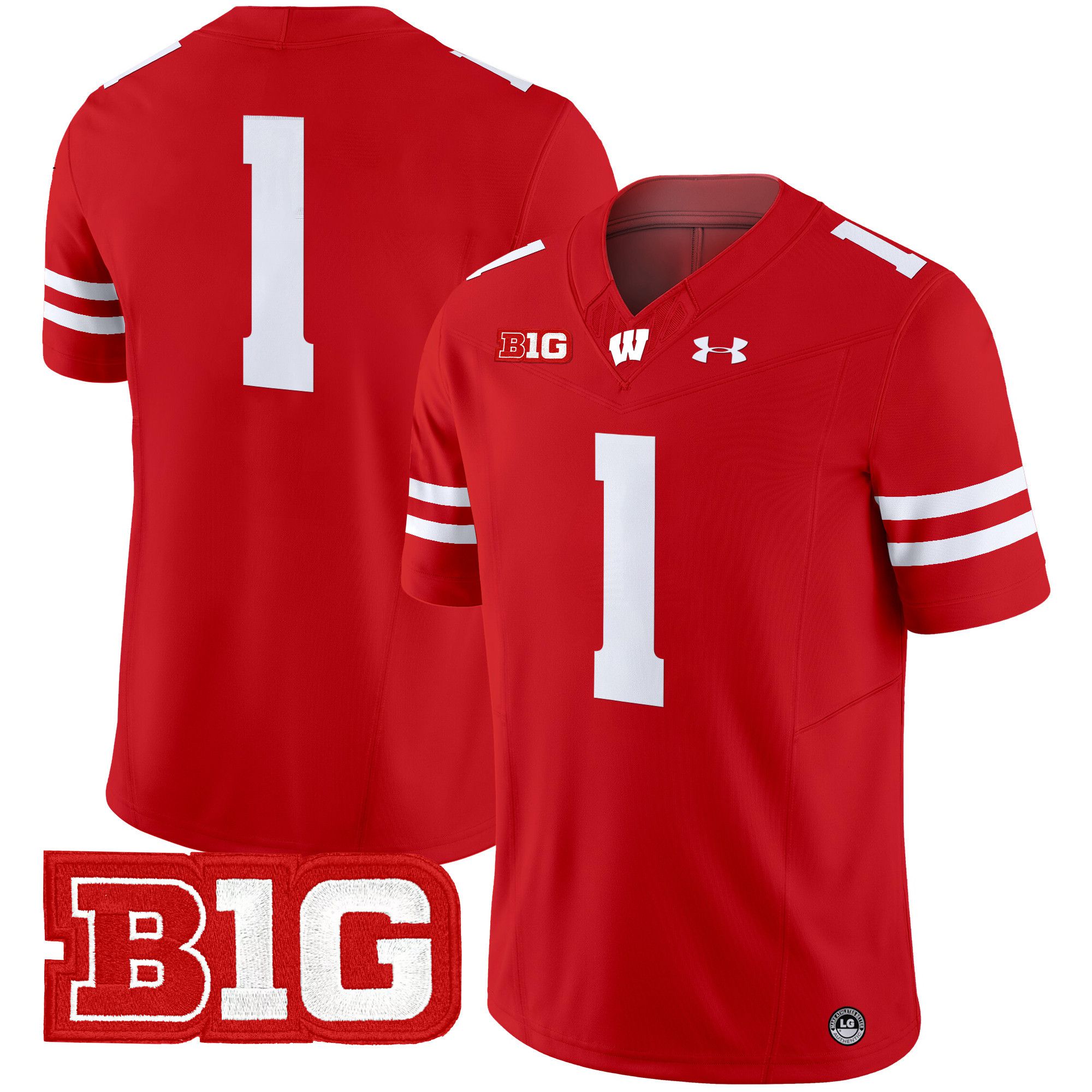 Men Wisconsin Badgers 1 No Name Red 2024 Vapor Limited NCAA Jersey style 1